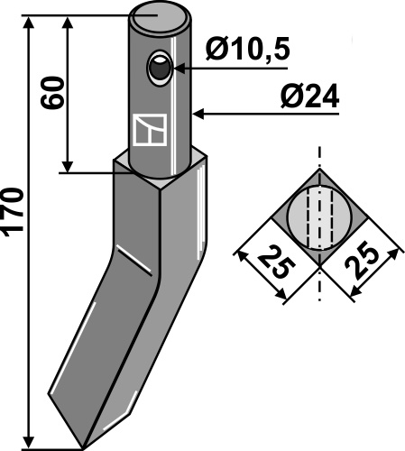 Rotorzinken, linke Ausführung geeignet für: Falc