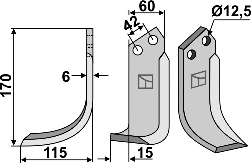 Fräsmesser, linke Ausführung geeignet für: Sicma (Miglianico) Fräsmesser