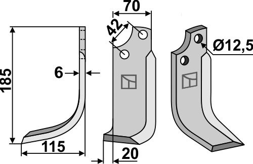 Fräsmesser, linke Ausführung geeignet für: Sicma (Miglianico) Fräsmesser