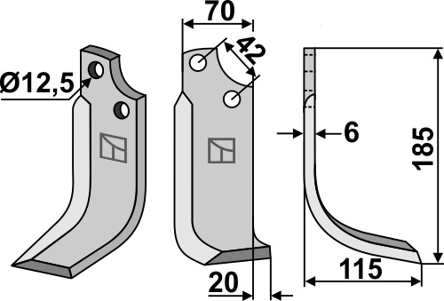 Fräsmesser, rechte Ausführung geeignet für: Sicma (Miglianico) Fräsmesser