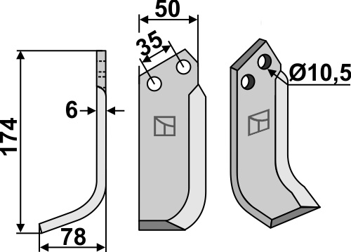 Fräsmesser, linke Ausführung geeignet für: Valpadana Fräsmesser