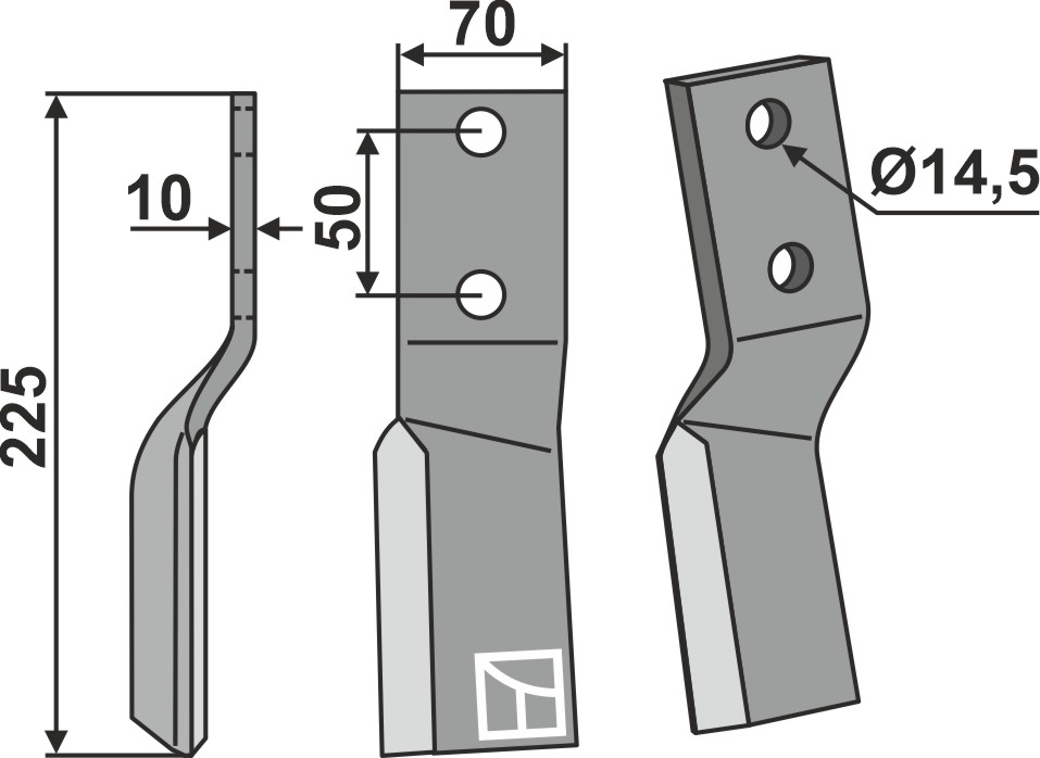 Rotorzinken, linke Ausführung geeignet für: Vigolo Dent rotative