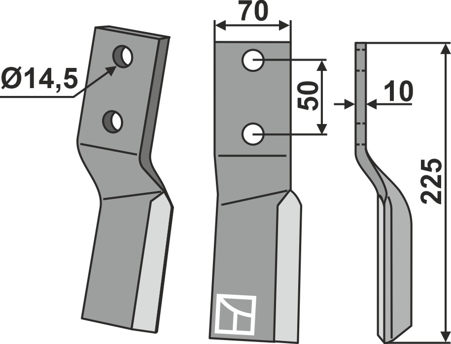Rotorzinken, rechte Ausführung geeignet für: Vigolo Dent rotative