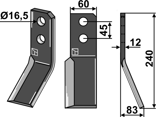 Fräsmesser, rechte Ausführung geeignet für: Valentini Dent rotative