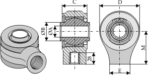 rotules avec filet intérieur M 38 x  Typ II